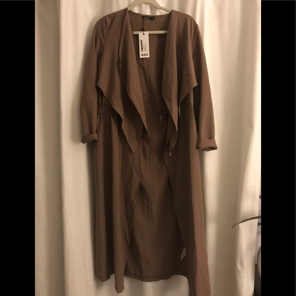 BooHoo Mocha Waterfall Duster